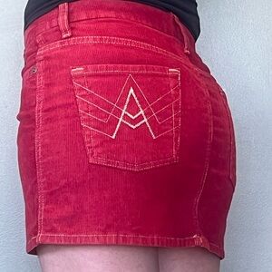 7 For All Mankind corduroy red mini skirt